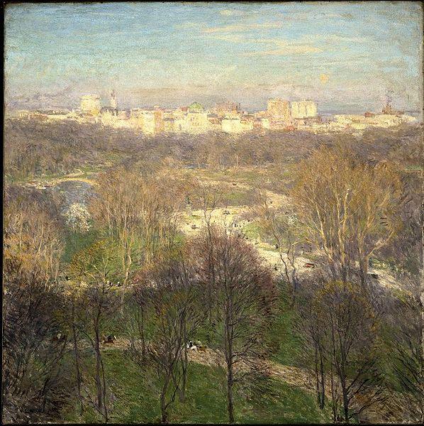 Willard Leroy Metcalf Early Spring Afternoon--Central Park Norge oil painting art